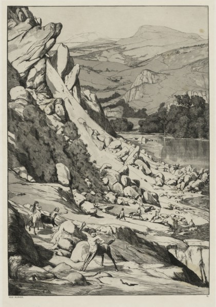 Landslide (Opus IV, 6), 1881. Creator: Max Klinger (German, 1857-1920).