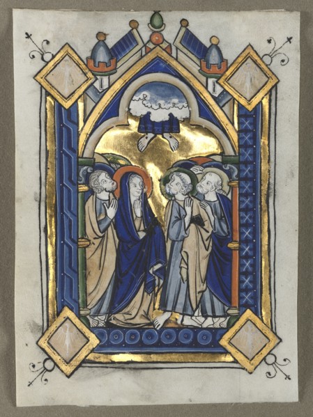 Leaf Excised from a Psalter: The Ascension, c. 1260. Creator: Unknown.