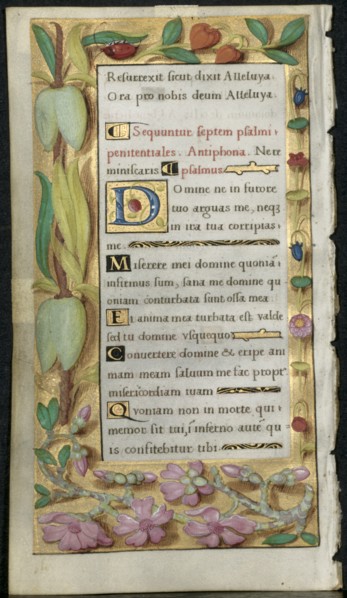 Leaf from a Book of Hours: Penitential Psalms, c. 1530-1535. Creator: Noël Bellemare (French, d. 1546); The 1520s Hours Workshop (French).
