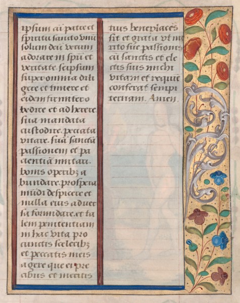 Leaf from a Book of Hours: Text with Illustrated Border (verso), c. 1510. Creator: Unknown.