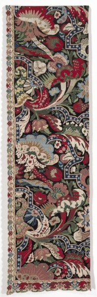 Left Half of a Pair of Needlework Bed Hangings in the Bizarre style, 1710-1720. Creator: Unknown.