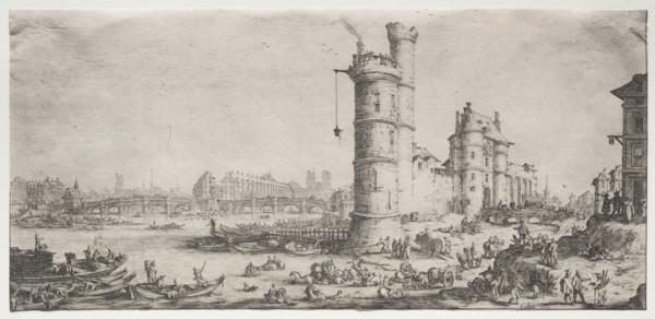 Les deux grandes vues de Paris: Vue du Pont Neuf, 1628-1630. Creator: Jacques Callot (French, 1592-1635).