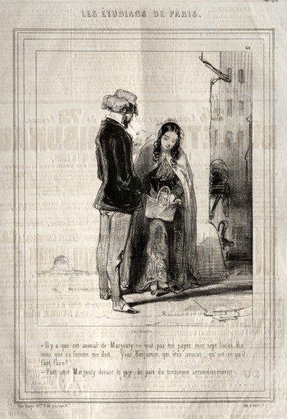 Les Étudiants de Paris, 1842. Creator: Paul Gavarni (French, 1804-1866).