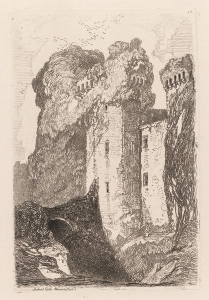 Liber Studiorium: Ragland Castle, Monmouhshire, 1838. Creator: John Sell Cotman (British, 1782-1842); H. G. Bohn.