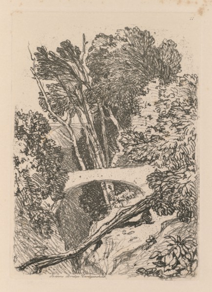 Liber Studiorum: Plate 11: Parson's Bridge, Cardingshire, 1838. Creator: John Sell Cotman (British, 1782-1842).