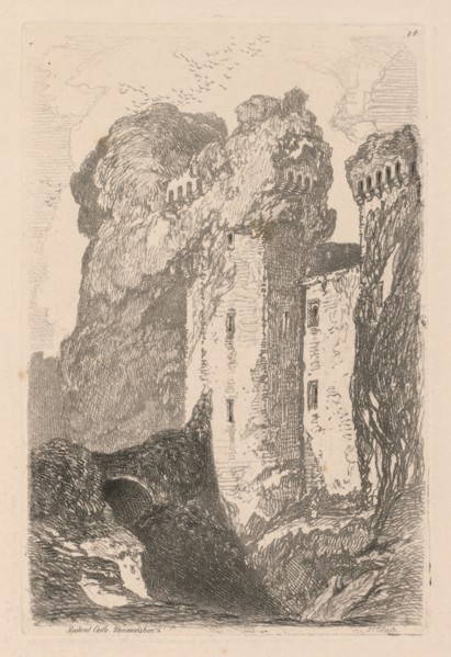 Liber Studiorum: Plate 24, Ragland Castle, Monmouthshire, 1838. Creator: John Sell Cotman (British, 1782-1842).
