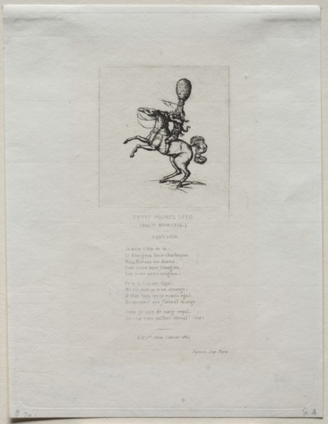 Little Prince Dito, 1864. Creator: Charles Meryon (French, 1821-1868).