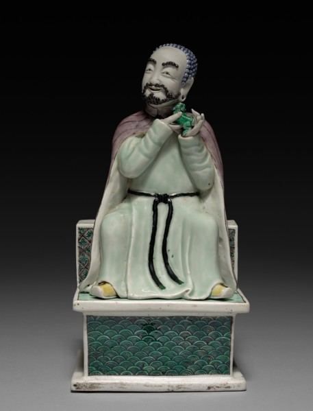 Lohan Holding a Fu Dog, 1662-1722. Creator: Unknown.