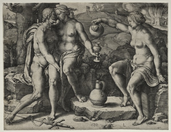 Lot and His Daughters, 1530. Creator: Lucas van Leyden (Dutch, 1494-1533).
