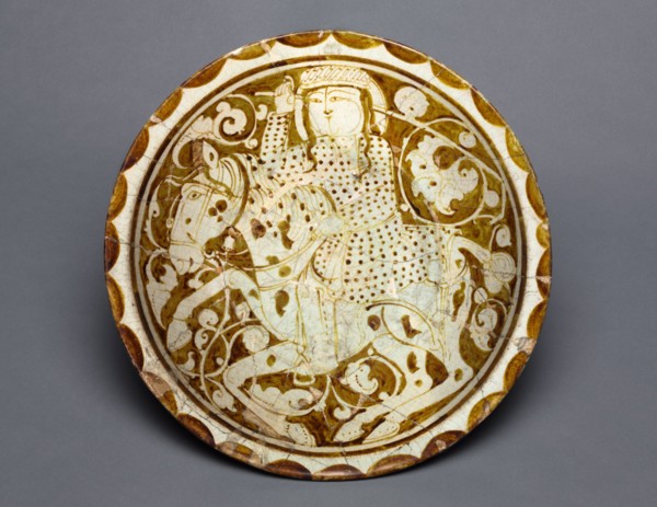 Luster Dish with Polo Player, 1170-1200. Creator: Unknown.
