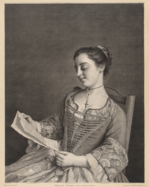 Mademoiselle Lavergne Reading. Creator: Jean Daulle (French, 1703-1763).