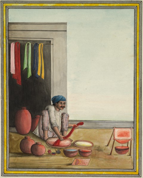 Man Dyeing Cloth, early 1830's. Creator: Unknown.