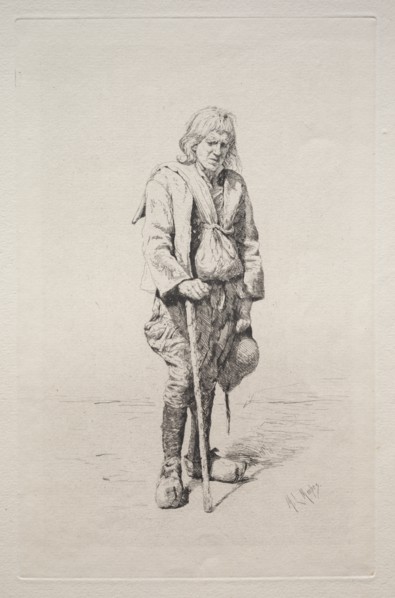 Man with Walking Stick. Creator: Mortimer Menpes (British, 1860-1938).