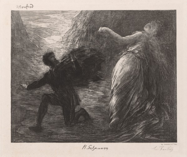 Manfred and Astarté, 1879. Creator: Henri Fantin-Latour (French, 1836-1904).