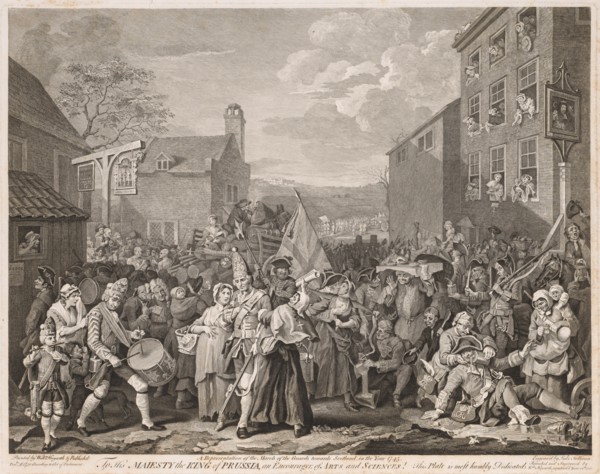 March to Finchley in the Year 1746 (After Hogarth), 1750. Creator: Luke Sullivan (British, 1705-1771).