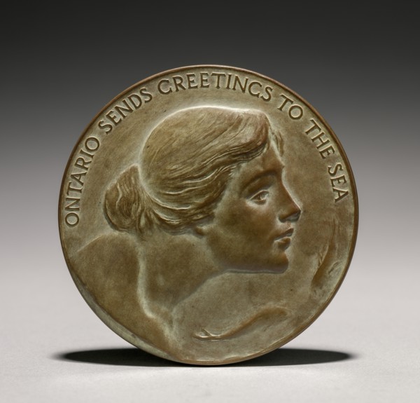 Medal: Ontario Sends Greetings to the Sea (obverse), 1800s-1900s. Creator: Lorado Taft (American, 1860-1936).