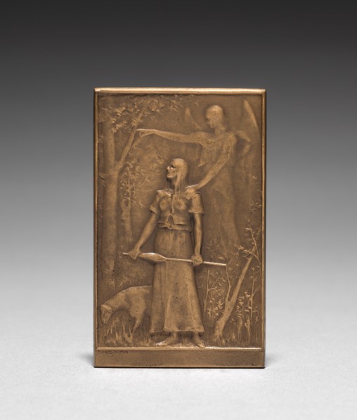 Medallion: Jeanne dArc. Creator: Daniel Dupuis (French, 1819-1899).