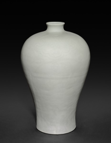 Meiping Vase with Cloud Collars and Peony Sprays, 1403-1424. Creator: Unknown.