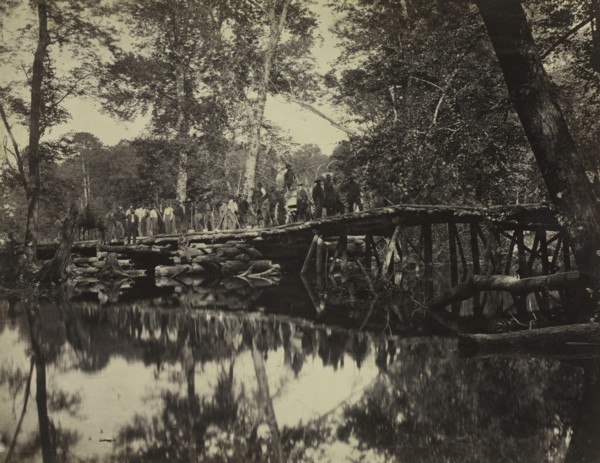 Military Bridge, Across the Chickahominy, Virginia, 1862. Creator: David B. Woodbury (American, 1866).