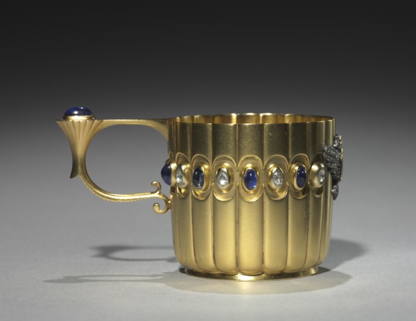 Miniature Cup (Kovsh), before 1896. Creator: House of Fabergé (Russian, 1842-1918); Mikhail Evlampievich Perkhin (Russian, 1860-1903).
