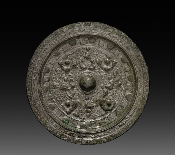 Mirror with Xiwangmu, c. 317-400. Creator: Unknown.