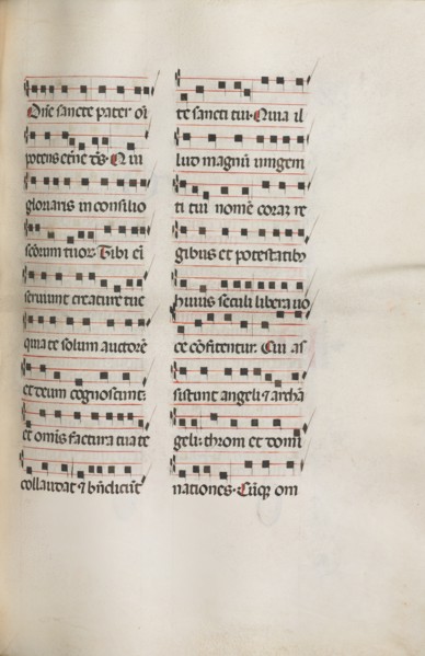Missale: Fol. 112: contains some music as part of Palm Sunday liturgy, 1469. Creator: Bartolommeo Caporali (Italian, c. 1420-1503).