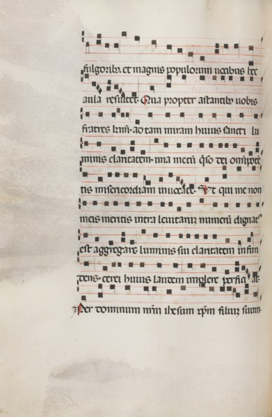 Missale: Fol. 153v: Music for "Exultet", 1469. Creator: Bartolommeo Caporali (Italian, c. 1420-1503).