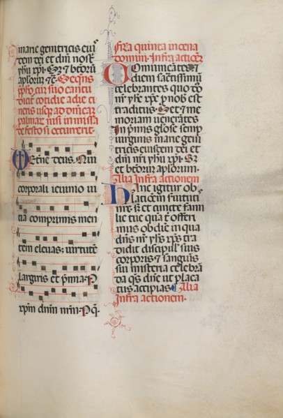 Missale: Fol. 178: Music for various ordinary prayers, 1469. Creator: Bartolommeo Caporali (Italian, c. 1420-1503).