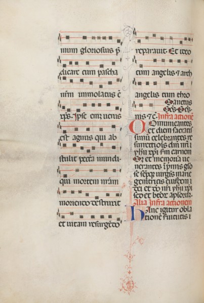 Missale: Fol. 179v: Music for various ordinary prayers, 1469. Creator: Bartolommeo Caporali (Italian, c. 1420-1503).