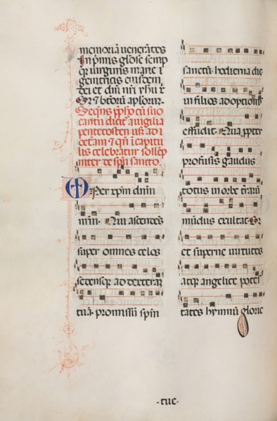 Missale: Fol. 180v: Music for various ordinary prayers, 1469. Creator: Bartolommeo Caporali (Italian, c. 1420-1503).
