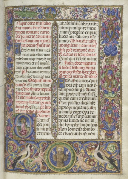 Missale: Fol. 9: Ordo Missalis (full borders), 1469. Creator: Bartolommeo Caporali (Italian, c. 1420-1503).