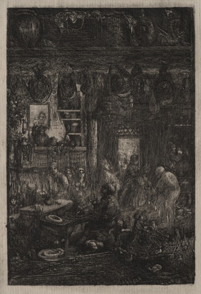Moldavian Interior, 1865. Creator: Rodolphe Bresdin (French, 1822-1885).