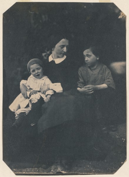 Mother with Two Children, c. 1855. Creator: Jean-Baptist Frénet (French, 1814-1889).