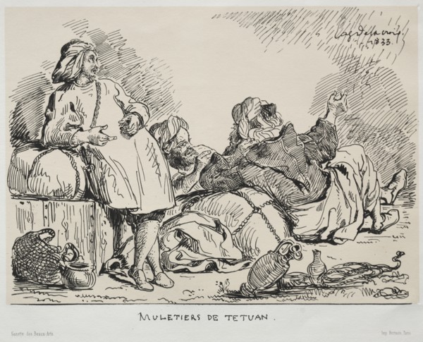 Muleteers of Tétuan, 1833. Creator: Eugène Delacroix (French, 1798-1863); Bertauts.