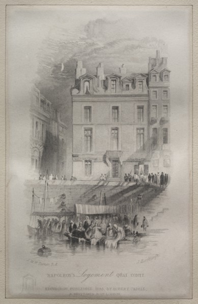 Napoleon's Logement, Quai Conti, 1835. Creator: John Horsburgh (British, 1791-1869).