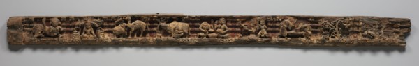 Narrative Frieze: Life of a Hermit in Forest Retreat Architrave from a Jain Temple, 1500s-1600s. Creator: Unknown.