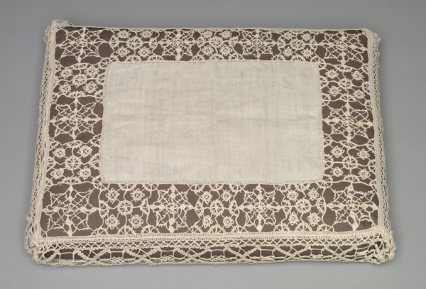 Needlepoint (Reticella) and Bobbin Lace Pillow Case, 17th century. Creator: Unknown.