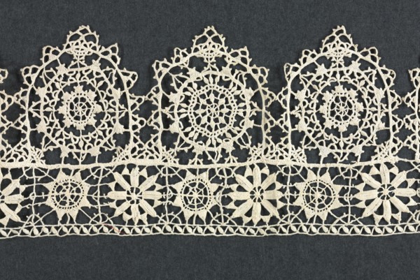 Needlepoint (Reticella) Lace Insertion and Edging, second half of 16th century. Creator: Unknown.