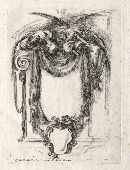 New Model for a Cartouche, 1647. Creator: Stefano Della Bella (Italian, 1610-1664).