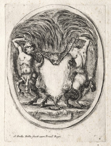 New Model for a Cartouche, 1647. Creator: Stefano Della Bella (Italian, 1610-1664).