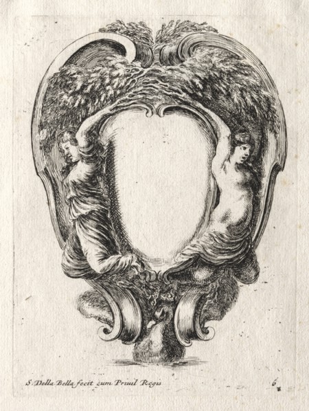 New Model for a Cartouche, 1647. Creator: Stefano Della Bella (Italian, 1610-1664).