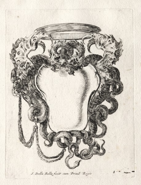 New Model for a Cartouche, 1647. Creator: Stefano Della Bella (Italian, 1610-1664).