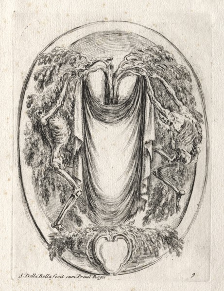 New Model for a Cartouche, 1647. Creator: Stefano Della Bella (Italian, 1610-1664).