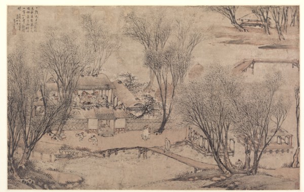 New Year's Day in a Village at Stone Lake, 1609. Creator: Li Shida (Chinese, c. 1549-c. 1621).