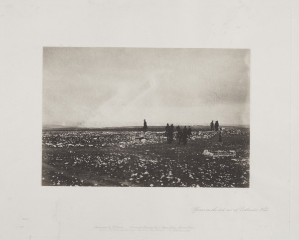 Officers on the Lookout at Cathcart's Hill, 1855. Creator: Roger Fenton (British, 1819-1869).