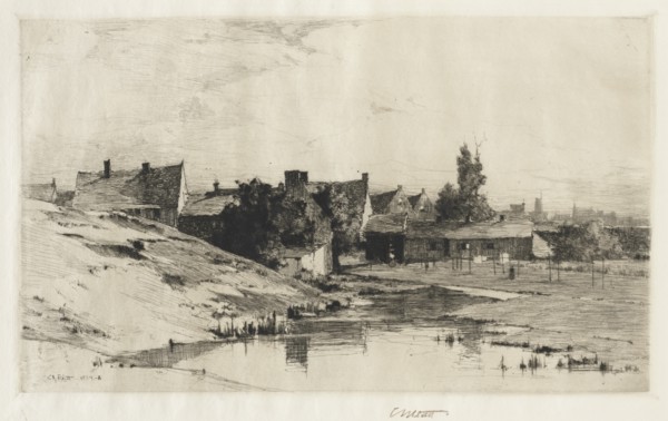 Old Houses near Bruges, 1884-1888. Creator: Charles Adams Platt (American, 1861-1933).