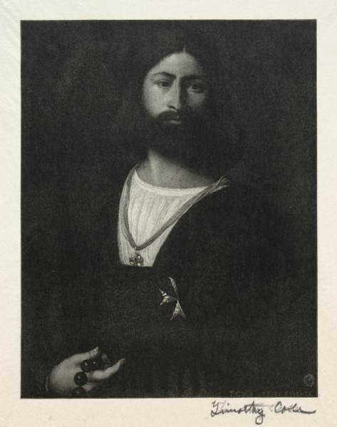 Old Italian Masters: Knight of Malta, 1888-1892. Creator: Timothy Cole (American, 1852-1931).