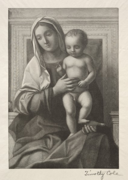 Old Italian Masters: Madonna and Child, 1888-1892. Creator: Timothy Cole (American, 1852-1931).