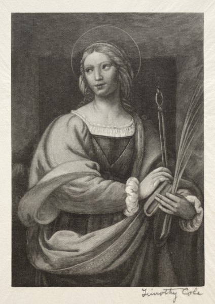 Old Italian Masters: St. Apollonia, 1888-1892. Creator: Timothy Cole (American, 1852-1931).