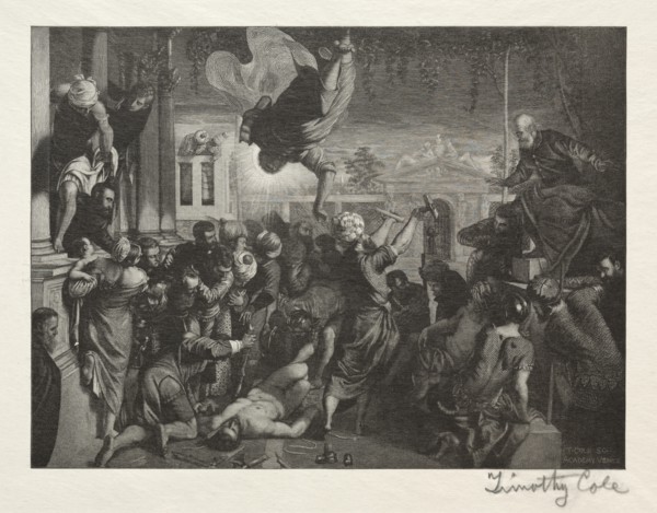 Old Italian Masters: The Miracle of St. Mark, 1888-1892. Creator: Timothy Cole (American, 1852-1931).